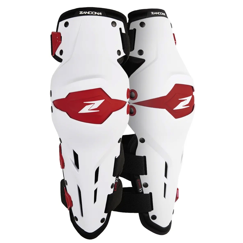 Ceļu aizsargi motociklam Zandona X-Treme Kneeguard balti-sarkans
