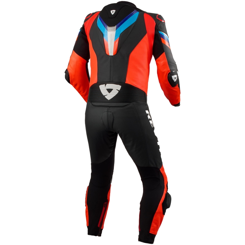 Revit Quantum 3 fluo sarkans/ melns ādas motocikla kombinezons