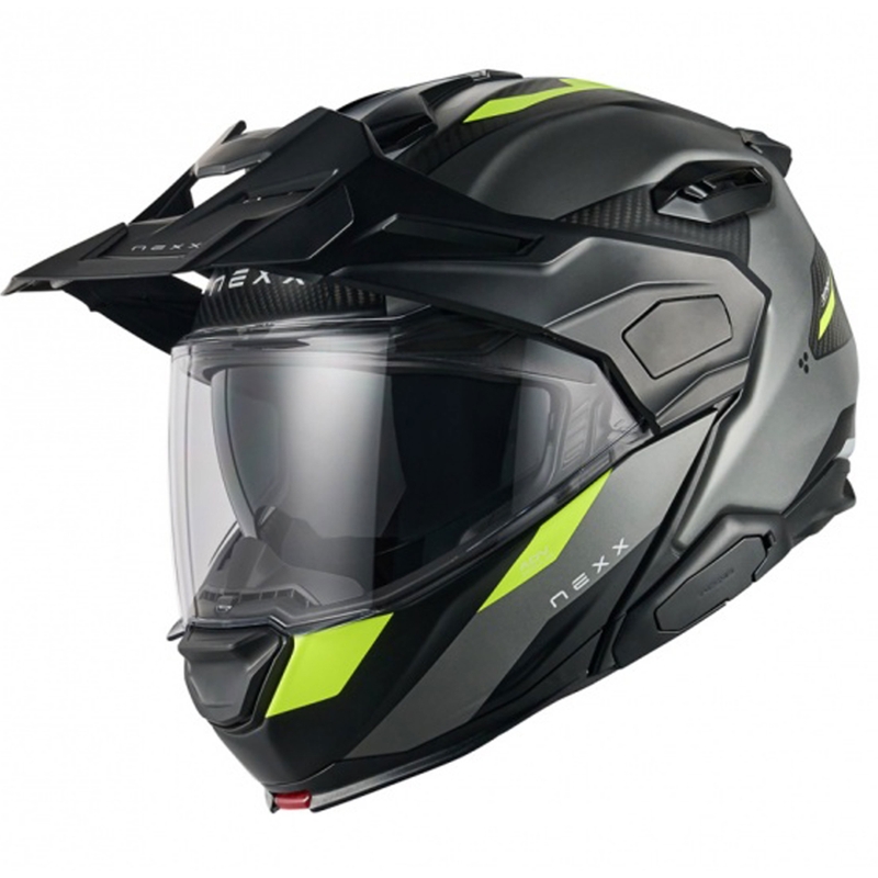 Flip-up moto ķivere Nexx X.Lifecountry Terra matēta pelēka-fluo dzeltena izpārdošana