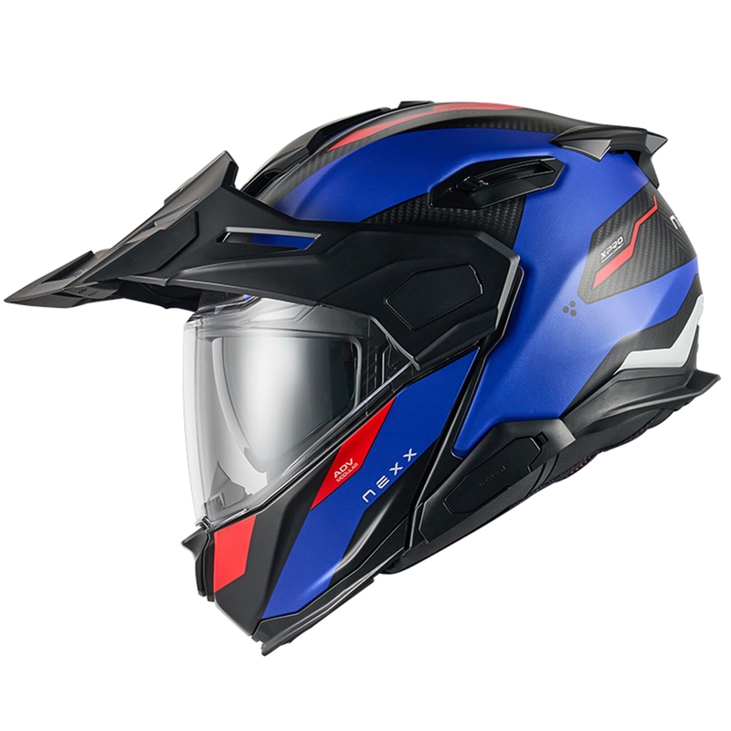 Flip-up motociklu ķivere Nexx X.Lifecountry Terra matēta, zili-sarkana izpārdošana
