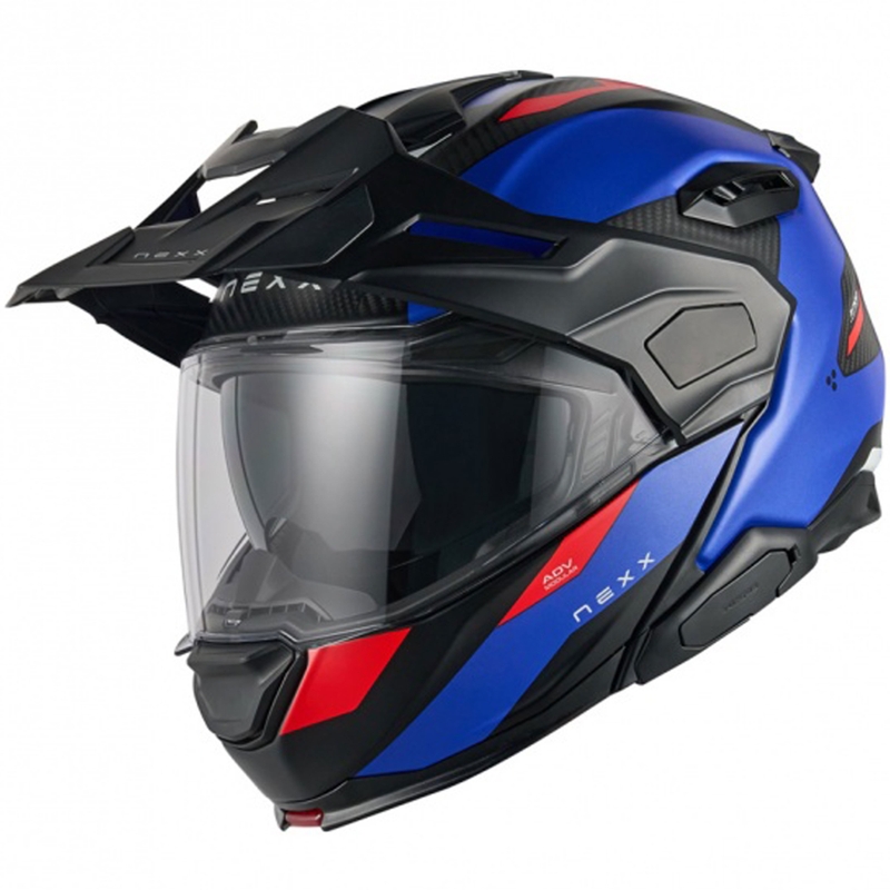 Flip-up motociklu ķivere Nexx X.Lifecountry Terra matēta, zili-sarkana izpārdošana