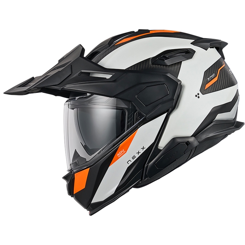 Flip-up motociklu ķivere Nexx X.Lifecountry Terra matēta balta-oranža izpārdošana