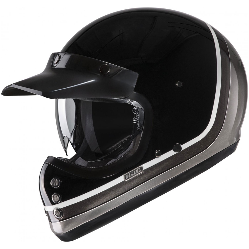 HJC V60 Scoby MC5 melns-balts-pelēks integrālā motocikla ķivere