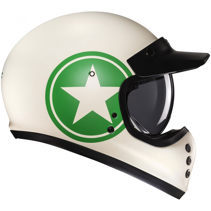 Integrēta motocikla ķivere HJC V60 Nyx MC4SF balti zaļa