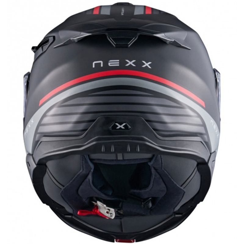 Flip-up motociklu ķivere Nexx X.Lifetour Globe matēta melni sarkana izpārdošana