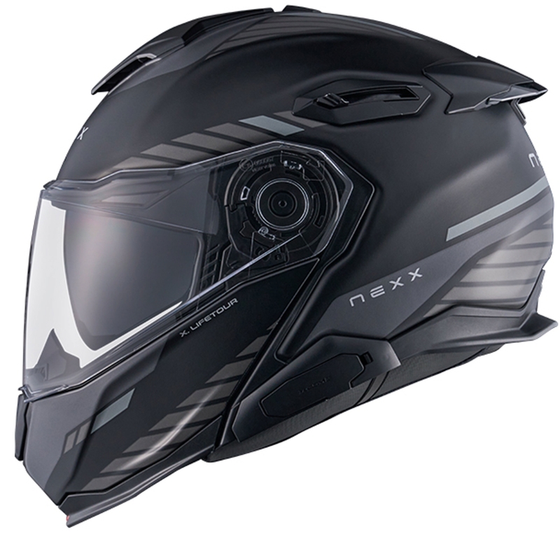 Flip-up motociklistu ķivere Nexx X.Lifetour Globe matēts melns-pelēks izpārdošana