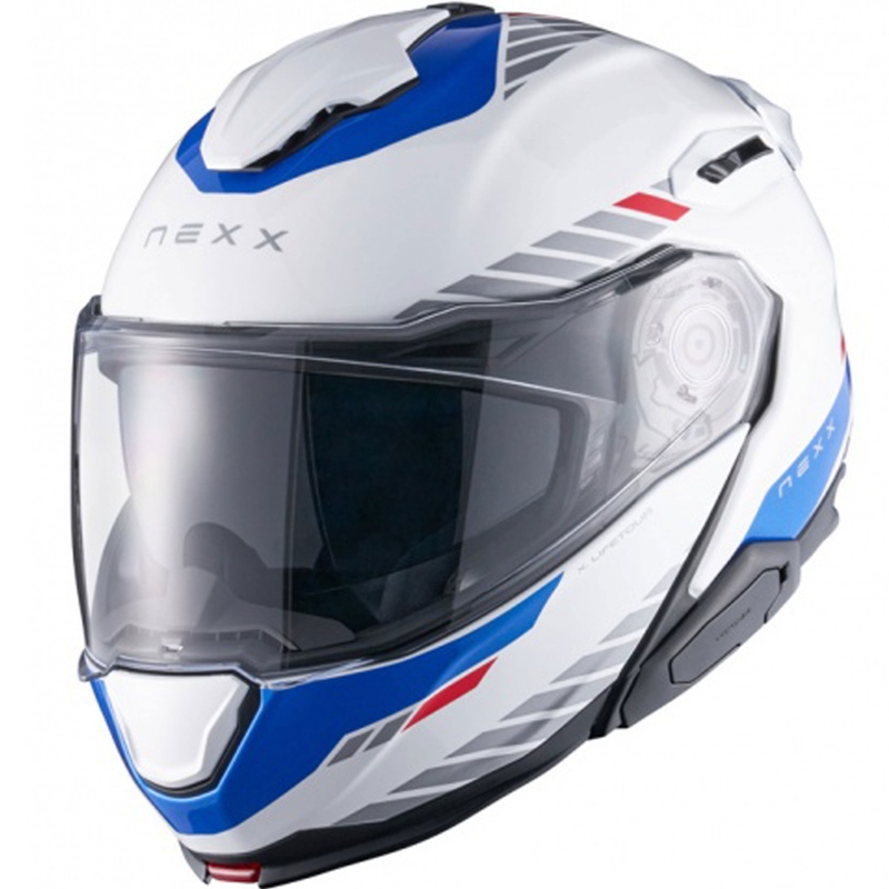 Nexx X.Lifetour Globe motociklistu ķivere baltā-zilā krāsā