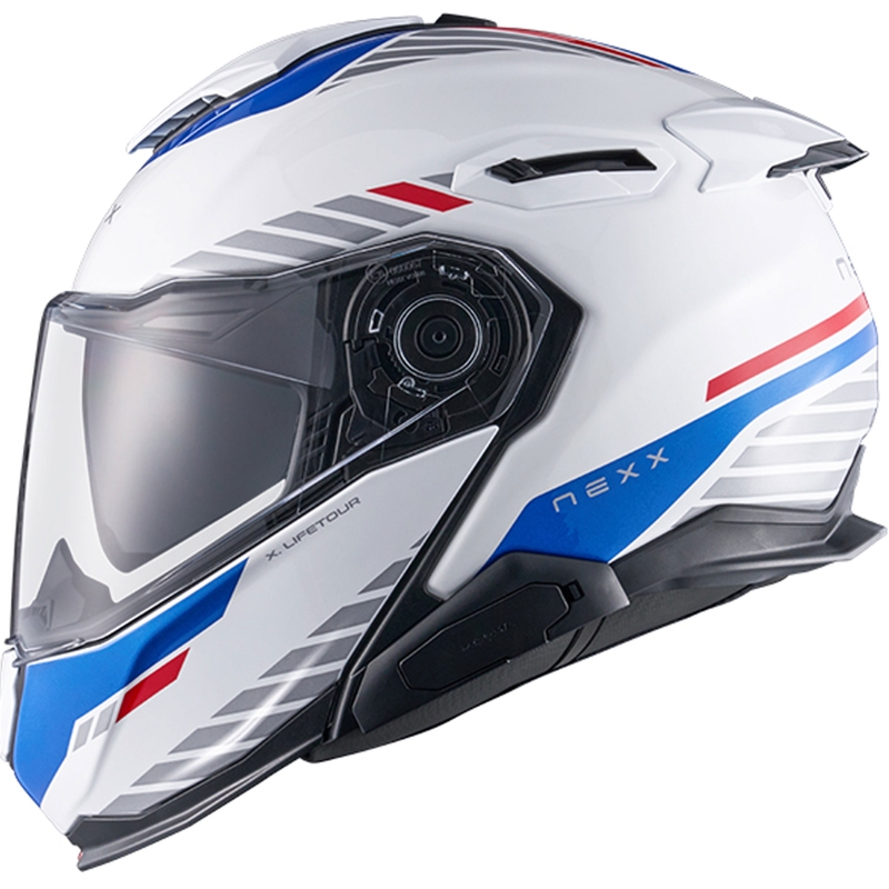 Nexx X.Lifetour Globe motociklistu ķivere baltā-zilā krāsā