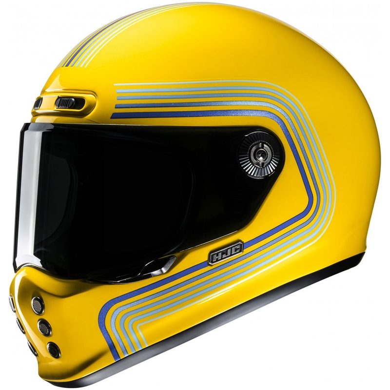 Integrālā motociklistu ķivere HJC V10 Foni MC3 dzeltens-zils