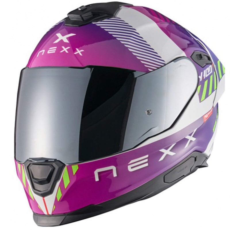 NEXX Y.100R Fade purpursarkana un balta integrālā motocikla ķivere izpārdošana