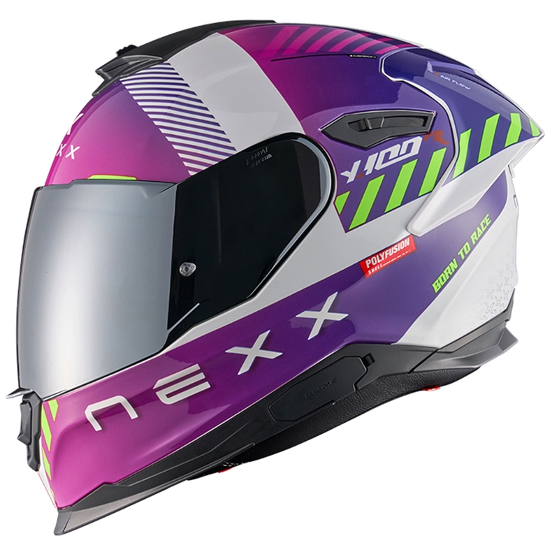 NEXX Y.100R Fade purpursarkana un balta integrālā motocikla ķivere izpārdošana