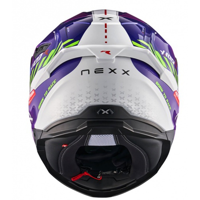 NEXX Y.100R Fade purpursarkana un balta integrālā motocikla ķivere izpārdošana