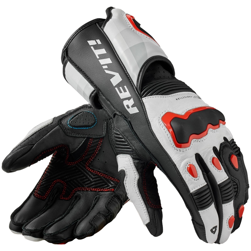 Motocikla cimdi Revit Quantum 3 white-fluo red