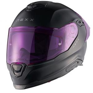 Integrālā motociklistu ķivere NEXX Y.100R Subsonic matēta melna-rozā krāsā