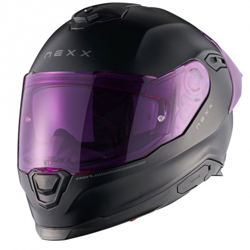 Integrālā motociklistu ķivere NEXX Y.100R Subsonic matēta melna-rozā krāsā