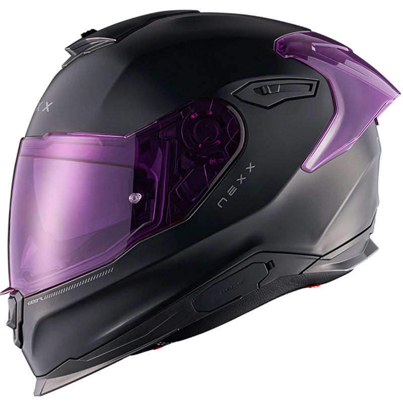 Integrālā motociklistu ķivere NEXX Y.100R Subsonic matēta melna-rozā krāsā