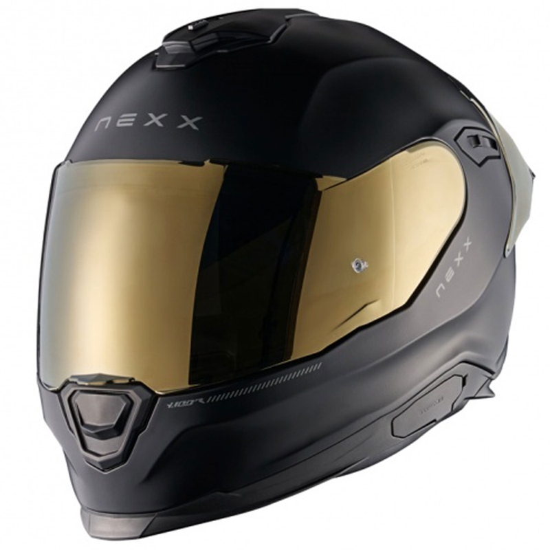 NEXX Y.100R Subsonic integrālā motociklu ķivere matēta melna-zelta