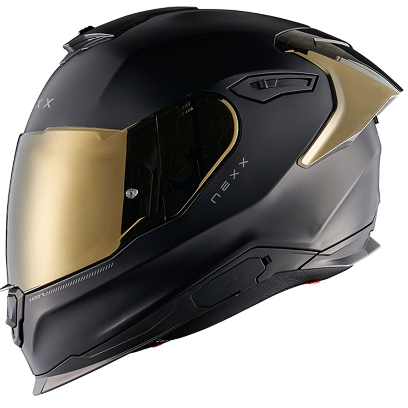 NEXX Y.100R Subsonic integrālā motociklu ķivere matēta melna-zelta