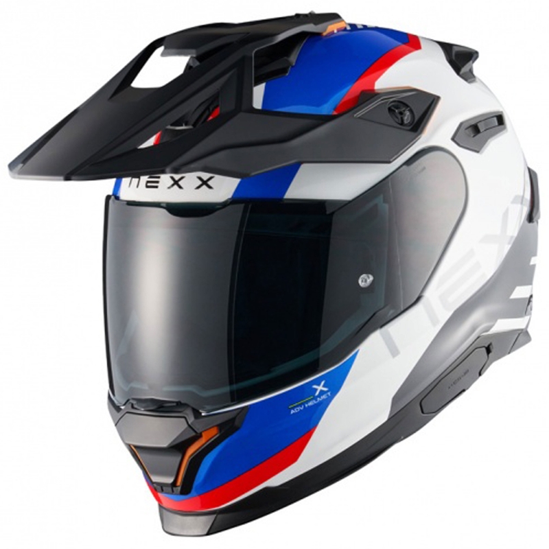 Enduro moto ķivere NEXX Y.TRAVL Quest balta-zilā-sarkana