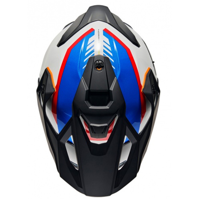 Enduro moto ķivere NEXX Y.TRAVL Quest balta-zilā-sarkana
