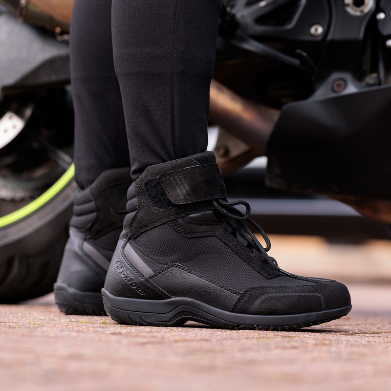 Sieviešu Oksfordas Spartan Air melni motocikla apavi