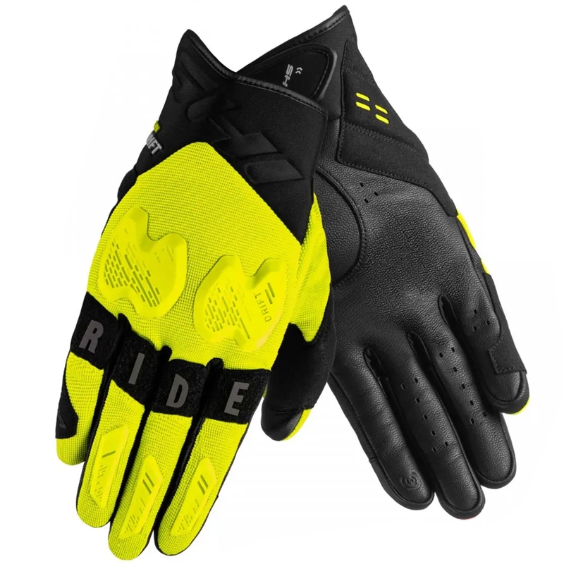Motocikla cimdi Shima Drift fluo dzelteni melni