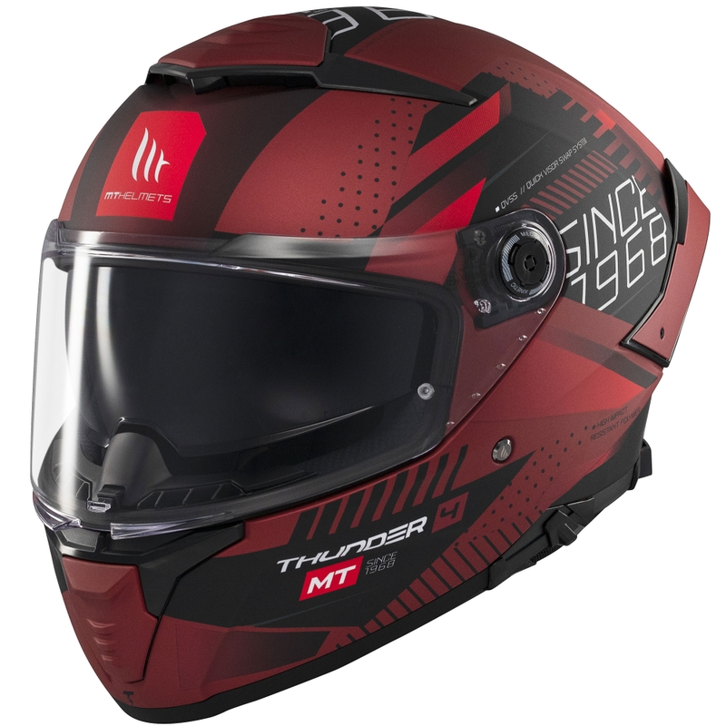 Pilna izmēra motocikla ķivere MT Thunder 4 SV Luminence matēti sarkana
