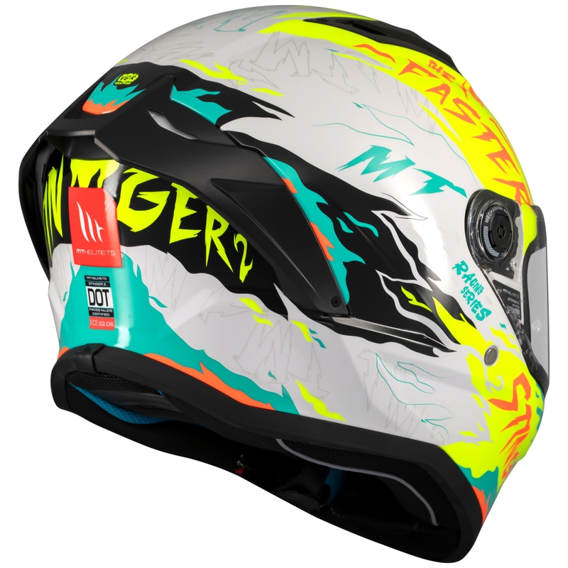MT Stinger 2 Ardent integrālā moto ķivere balta-dzeltena