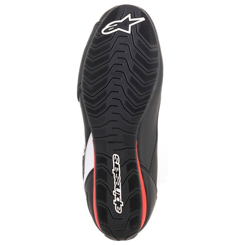 Alpinestars Faster 3 Rideknit melni, balti un sarkani motociklu zābaki