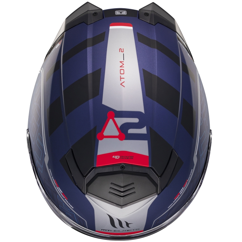 MT Atom 2 SV Destiny flip-up motociklu ķivere matēti zili melna melna