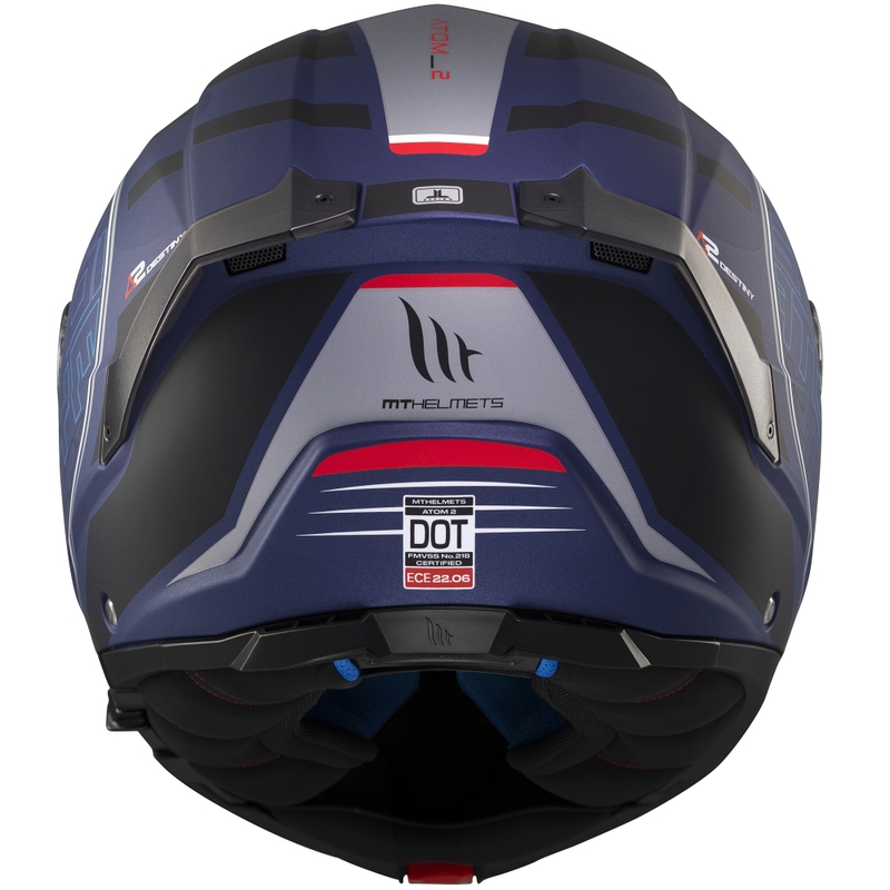 MT Atom 2 SV Destiny flip-up motociklu ķivere matēti zili melna melna