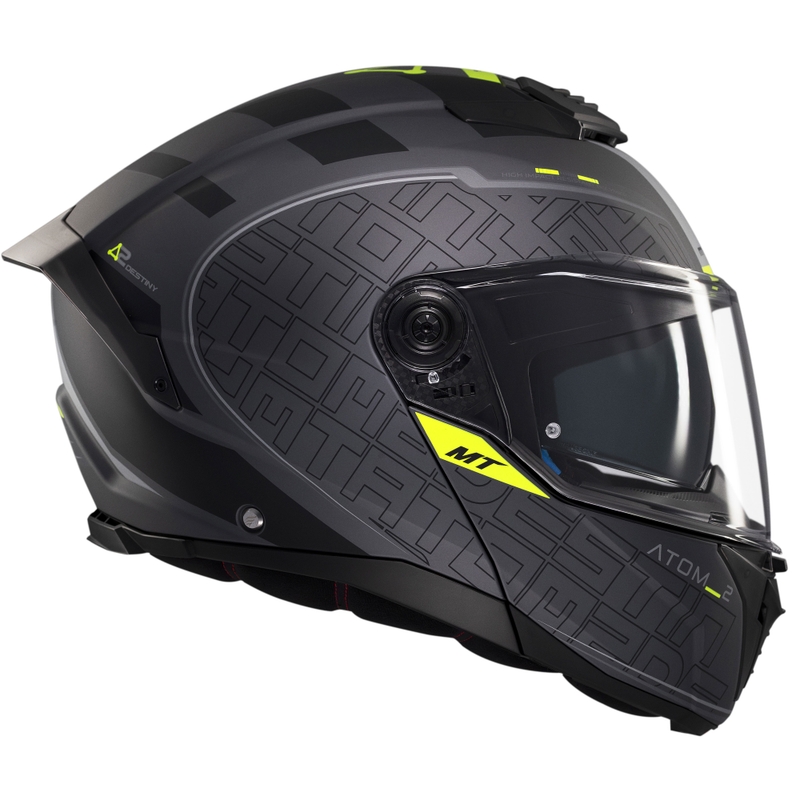 MT Atom 2 SV Destiny flip-up motociklu ķivere matēta, melna, pelēka