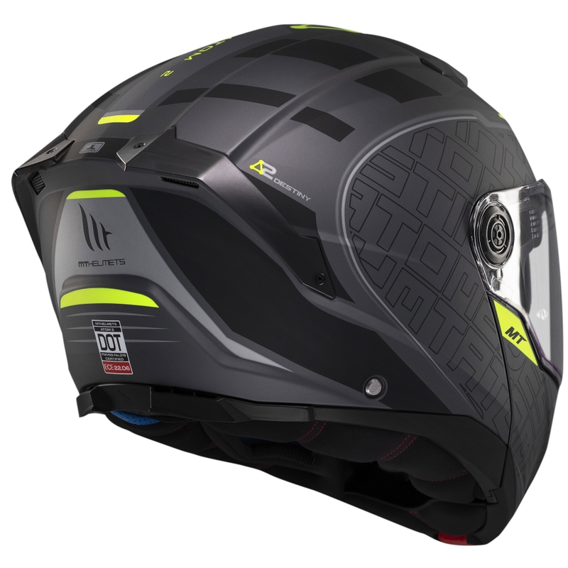 MT Atom 2 SV Destiny flip-up motociklu ķivere matēta, melna, pelēka