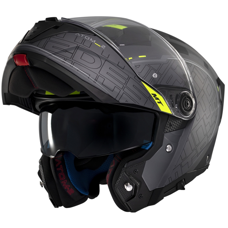 MT Atom 2 SV Destiny flip-up motociklu ķivere matēta, melna, pelēka