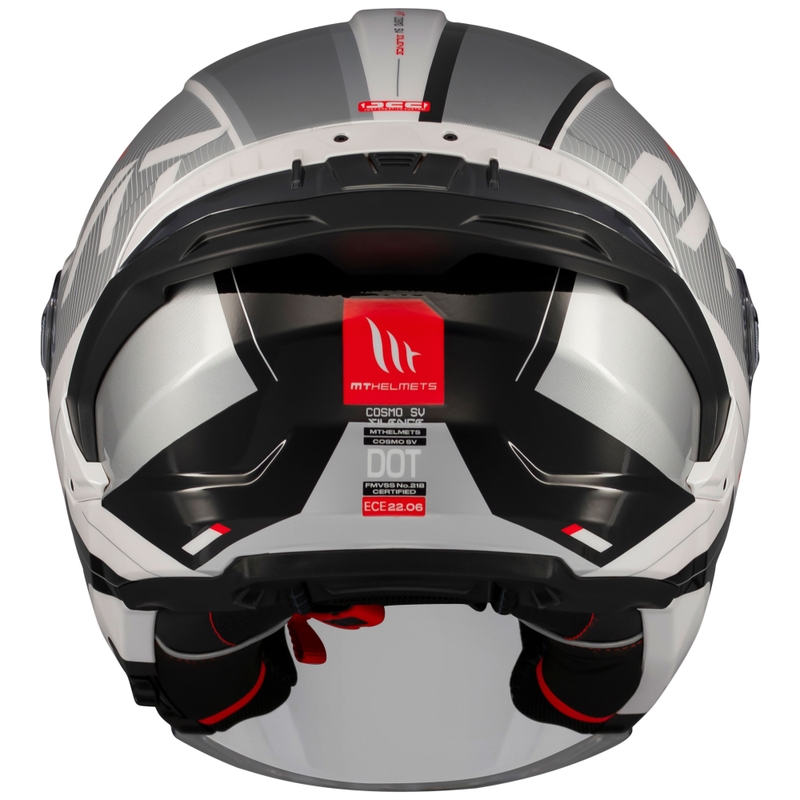 MT Cosmo SV Silence atvērtā moto ķivere balta-pelēka