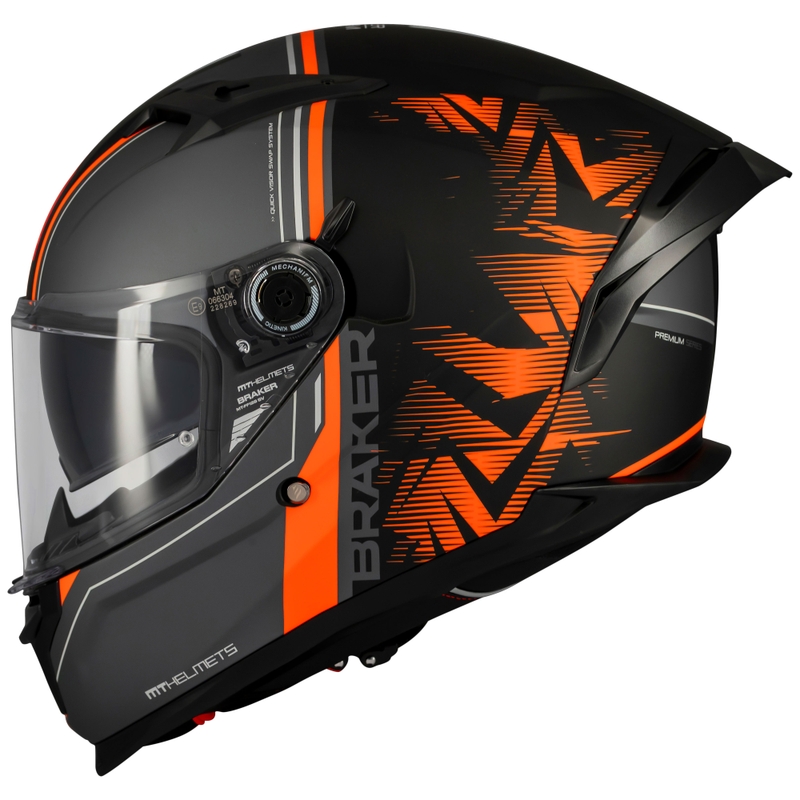 MT Braker SV Charm integrālā motocikla ķivere matēts melns-oranžs
