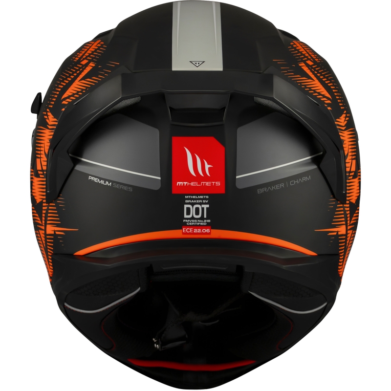 MT Braker SV Charm integrālā motocikla ķivere matēts melns-oranžs