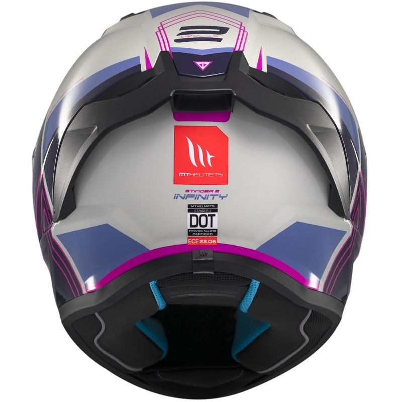 MT Stinger 2 Tron integrālā moto ķivere pelēka-violeti-rozā krāsā