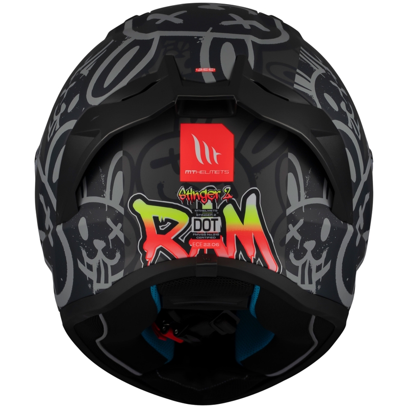 MT Stinger 2 RAM F1 melni pelēka integrāla motocikla ķivere