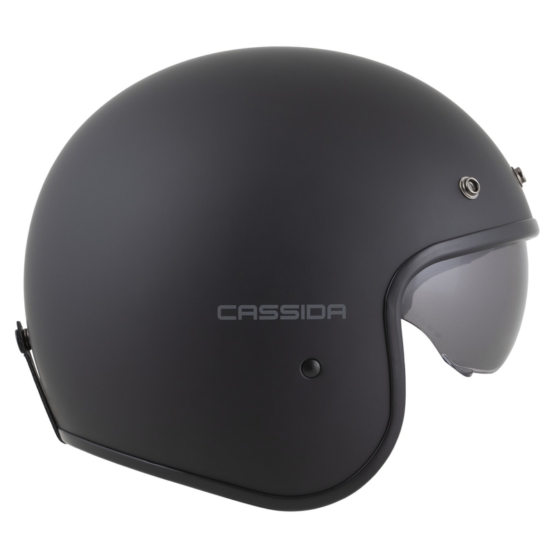 Cassida Oxygen 2.0 Solid Matte Black-Dark Grey Open motocikla ķivere
