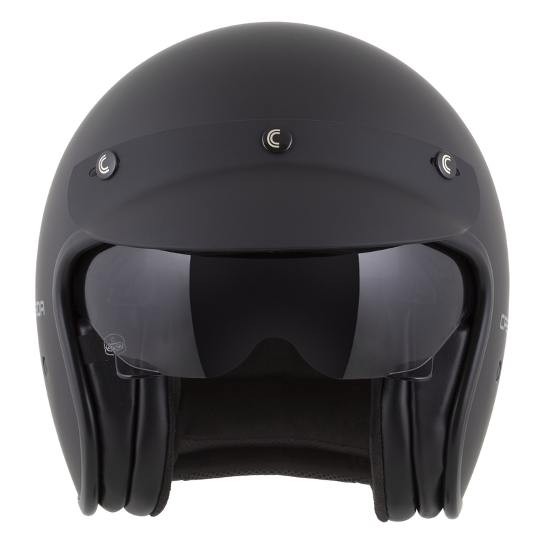 Cassida Oxygen 2.0 Solid Matte Black-Dark Grey Open motocikla ķivere