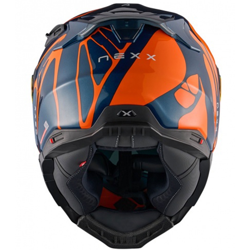 Integrālā motocikla ķivere Nexx X.WST3 B-Side zili oranžā krāsā