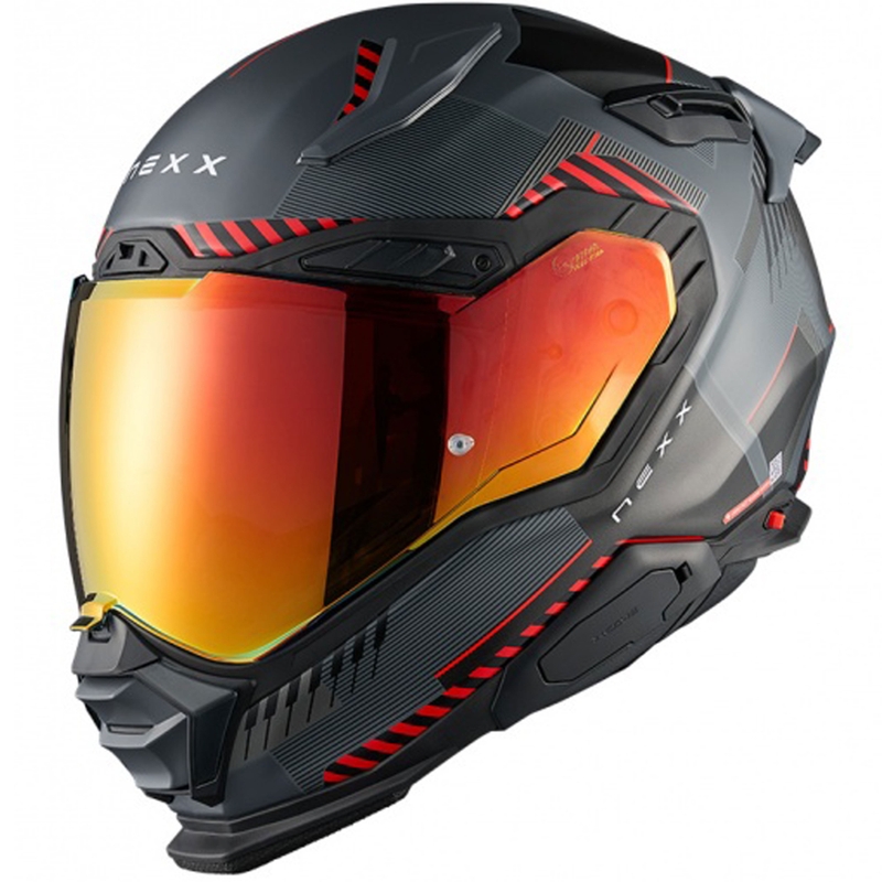 Integrēta ķivere motociklam Nexx X.WST3 Fluence pelēk-sarkana izpārdošana