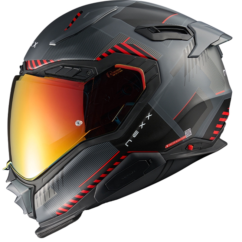 Integrēta ķivere motociklam Nexx X.WST3 Fluence pelēk-sarkana izpārdošana