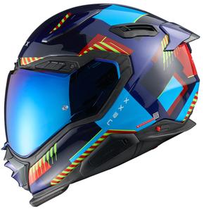 Nexx X.WST3 Fluence zili-sarkana integrālā motocikla ķivere