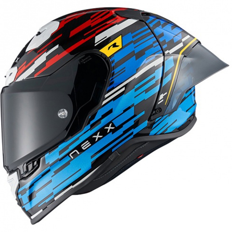 Integrēta motocikla ķivere Nexx X.R3R Glitch Racer zili-sarkana izpārdošana