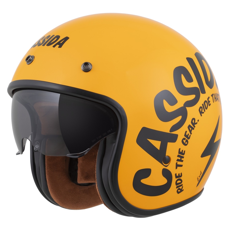 Cassida Oxygen 2.0 Gear Open motociklu ķivere dzeltena un melna