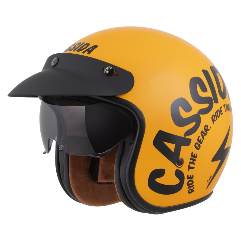 Cassida Oxygen 2.0 Gear Open motociklu ķivere dzeltena un melna