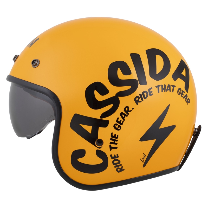 Cassida Oxygen 2.0 Gear Open motociklu ķivere dzeltena un melna