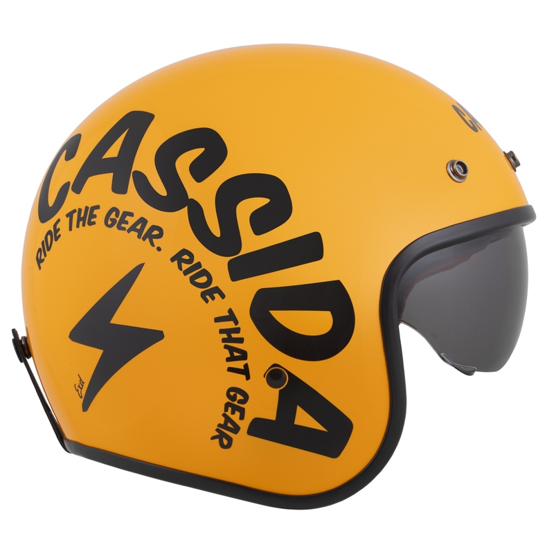 Cassida Oxygen 2.0 Gear Open motociklu ķivere dzeltena un melna